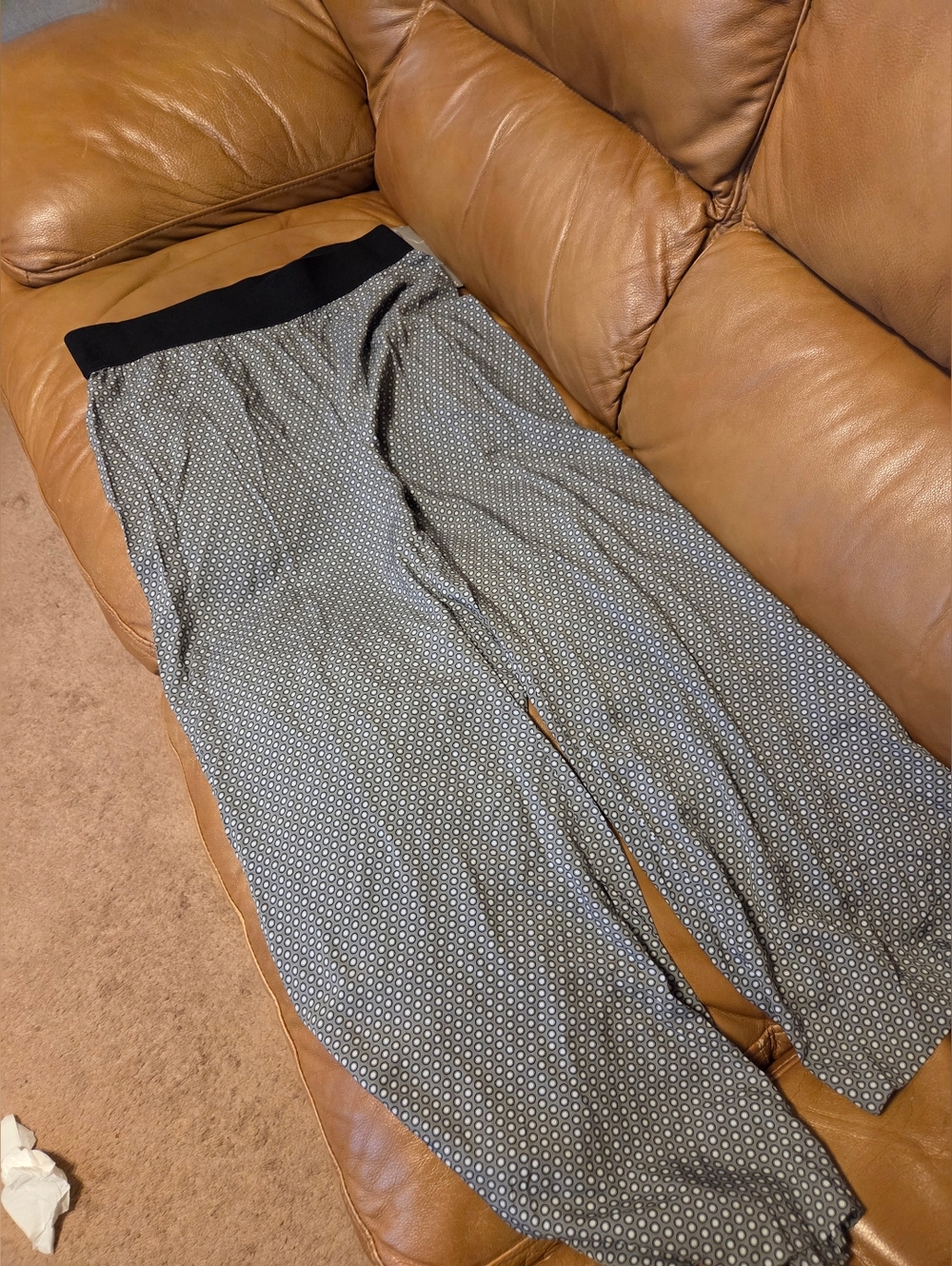 Alfani Women’s Elastic Black Waist Printed WIDE LEG Pants Size 14 NWT